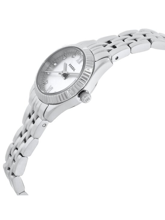 NWT Fossil Scarlette Quartz Crystal Silver Dial Ladies Watch